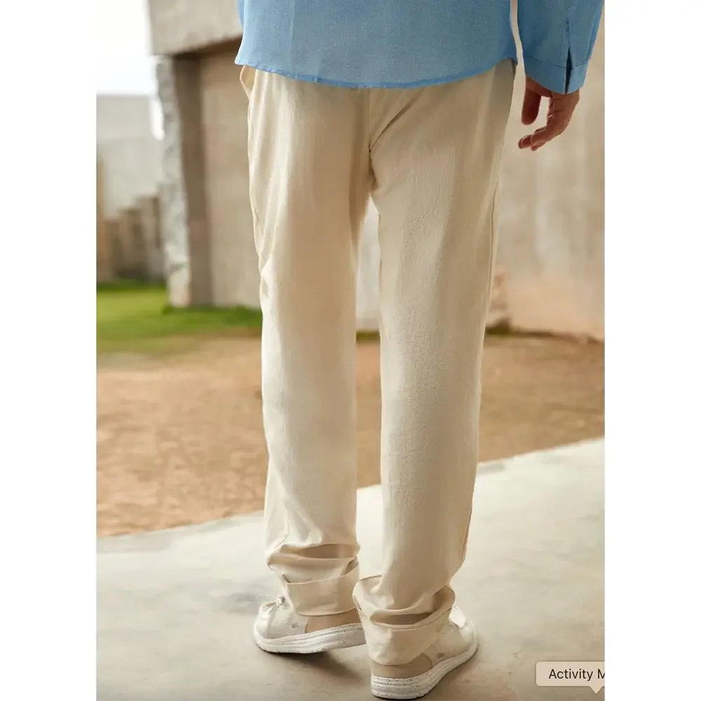 NEW Hardaddy Cotton Pants XL Pull On Beige Plain Hawaiian Casual Trousers